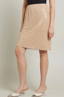 Gonna in maglia metallica - Beige