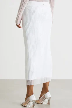 Gonna in maglia trasparente - Bianco