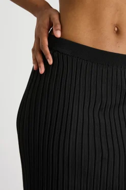 Gonna in maglia trasparente - Nero