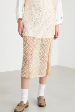 Gonna in rete con paillettes - Oro
