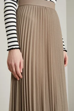 Gonna in rete plissè - Beige