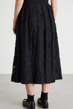 Gonna in tulle macramè - Nero