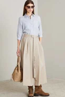 Gonna in twill - Beige Chiaro