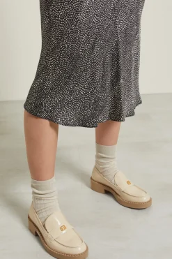 Gonna in twill stampata - Nero Bianco