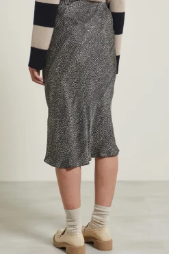 Gonna in twill stampata - Nero Bianco