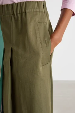 Gonna in twill stampato - Verde