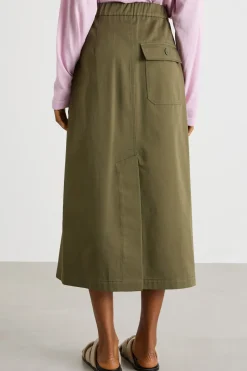 Gonna in twill stampato - Verde