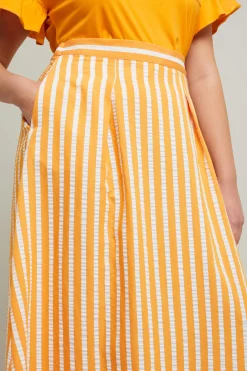Gonna jacquard - Arancio Bianco