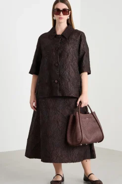 Gonna jacquard - Marrone