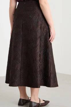 Gonna jacquard - Marrone