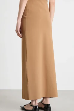 Gonna lunga con vita elasticizzata - Cammello