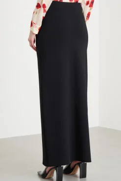 Gonna lunga con vita elasticizzata - Nero