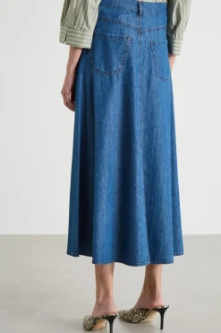 Gonna lunga in jeans - Blu