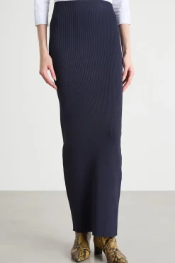 Gonna lunga in maglia - Blu