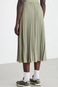 Gonna lunga in plissé soleil - Verde