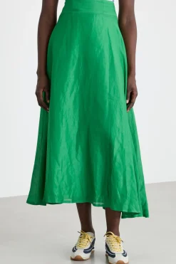 Gonna lunga in tela - Verde