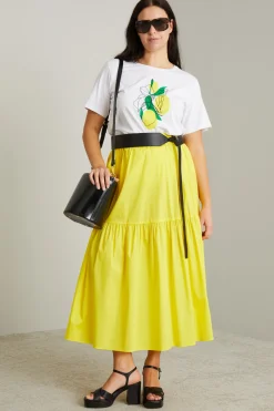 Gonna maxi in popeline - Giallo
