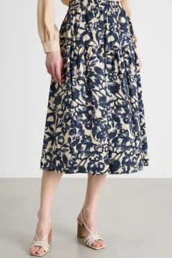 Gonna midi a fantasia - Blu Beige