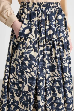 Gonna midi a fantasia - Blu Beige