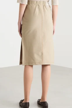 Gonna midi con spacchi - Beige