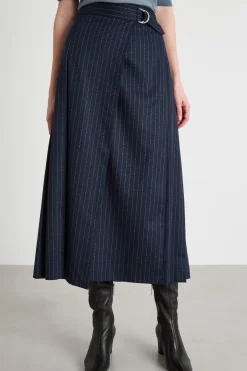 Gonna midi in flanella - Blu
