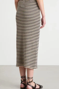 Gonna midi in jersey - Blu Cammello Bianco