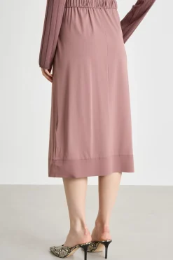 Gonna midi in jersey tecnico - Rosa