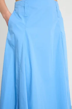 Gonna midi in popeline - Azzurro