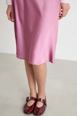 Gonna midi in raso - Rosa