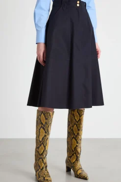 Gonna midi in twill - Blu Notte