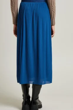 Gonna plissetata in jersey - Blu