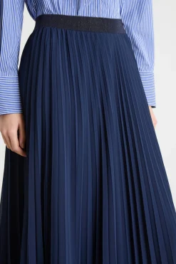 Gonna plissé in georgette - Blu