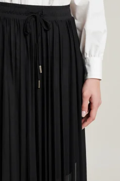 Gonna plissè in jersey tulle - Nero
