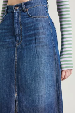 Gonna svasata in denim - Blu Denim