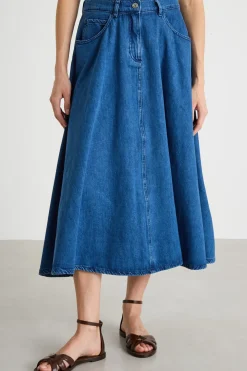 Gonna svasata in jeans - Blu