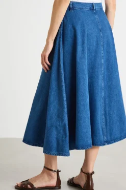 Gonna svasata in jeans - Blu