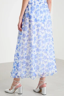 Gonna svasata in organza - Azzurro Bianco
