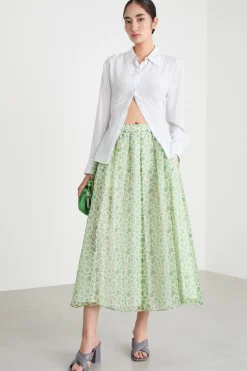 Gonna svasata in organza - Verde