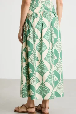 Gonna svasata in popeline - Verde Beige