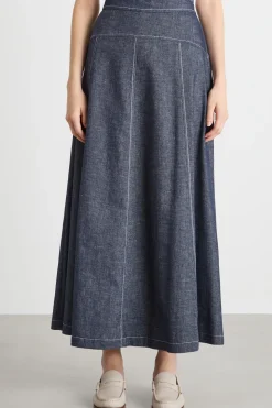 Gonna svasata in twill - Blu