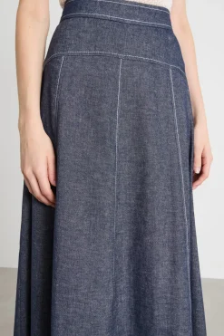 Gonna svasata in twill - Blu