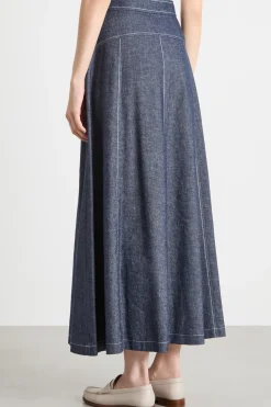 Gonna svasata in twill - Blu
