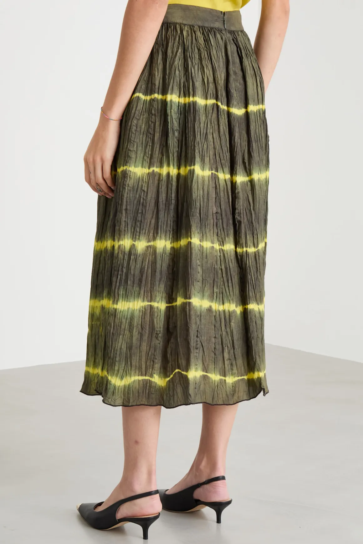 Gonna tie-dye svasata - Verde Giallo