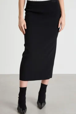 Gonna tubino con spacco - Nero