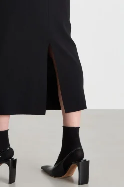 Gonna tubino con spacco - Nero