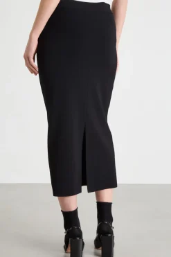 Gonna tubino con spacco - Nero
