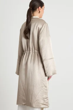 Imbottito lungo in raso - Beige