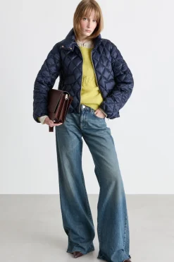 Imbottito trapuntato con zip - Blu