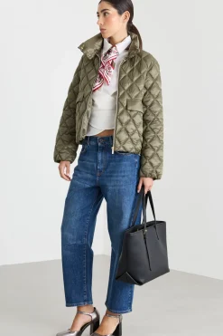 Imbottito trapuntato con zip - Verde