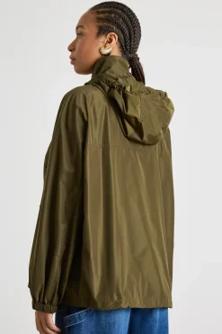 Impermeabile corto in taffetà - Verde